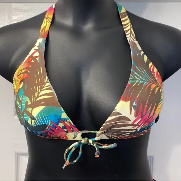 New! Swimsuit For All Tropical Hibiscus Print Two Piece - Picture 3 of 11